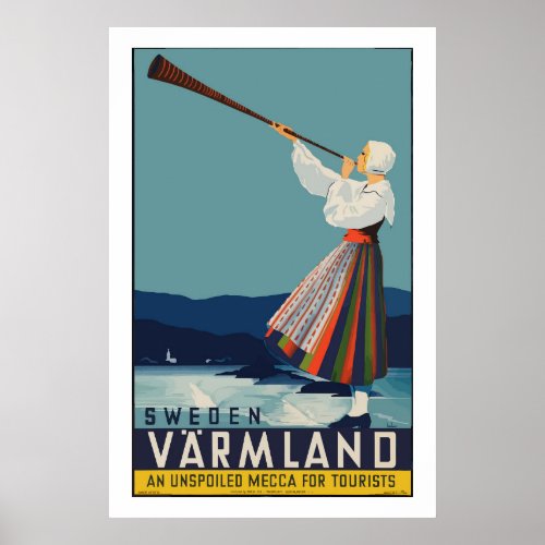 Vintage Varmland Sweden Travel Classic Poster