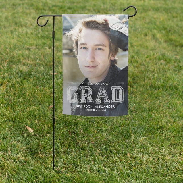 Vintage Varsity Graduation Garden Flag (In SItu)