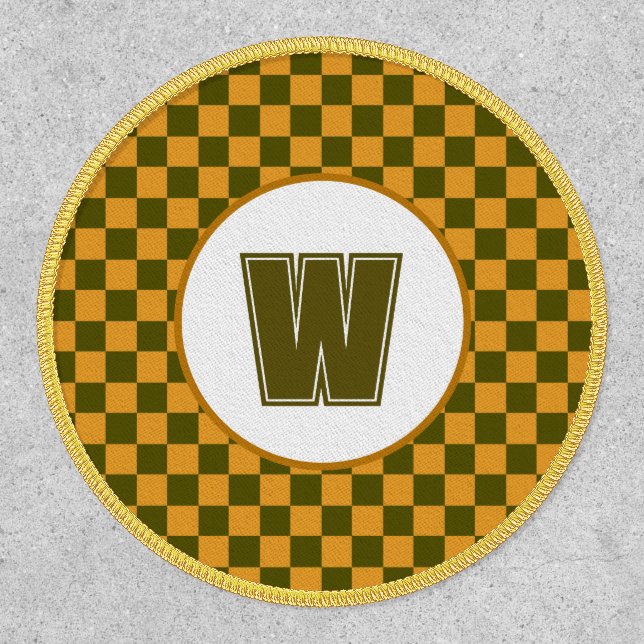 Vintage Varsity Look |Turmeric Yellow Khaki Checks Patch (Front)