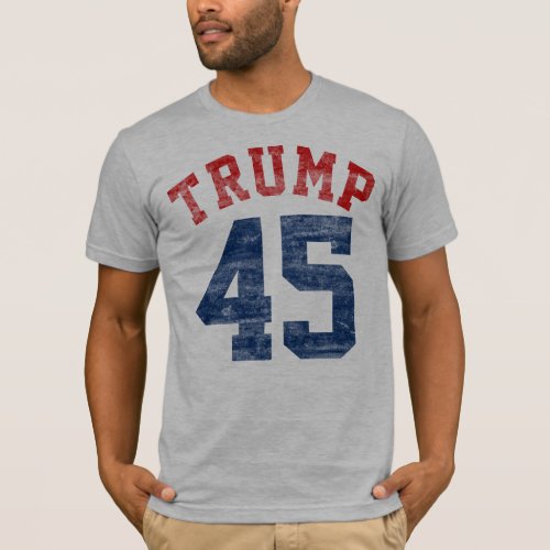 Vintage Varsity Pro President Donald Trump 45 T_Shirt