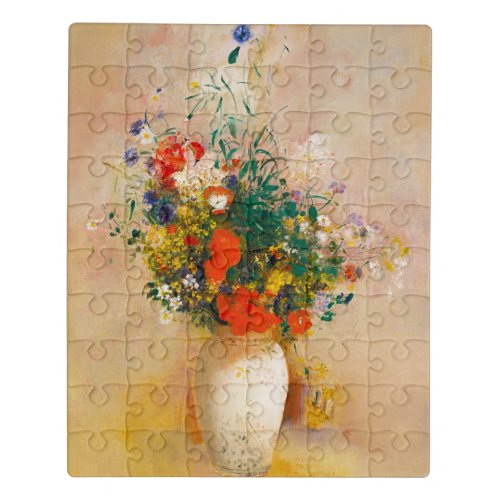 Vintage Vase of Flowers 1906 by Odilon Redon Jigsaw Puzzle