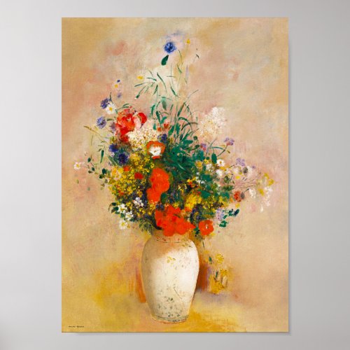 Vintage Vase of Flowers 1906 by Odilon Redon Poster