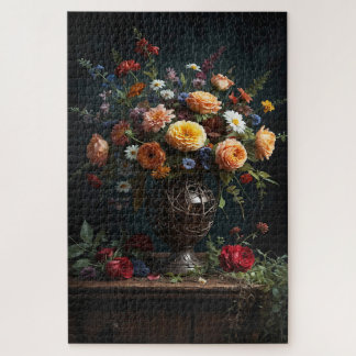 Vintage Vase of Flowers Jigsaw Puzzle