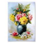 Vintage Pink Roses Painting Photo Print | Zazzle