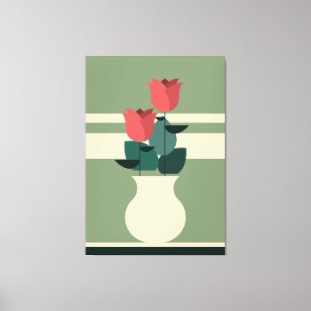 Vintage Vase Of Roses | Rose Flower | Floral  Canvas Print by MalaysiaGiftsShop at Zazzle