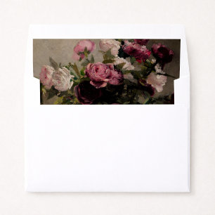 Vintage, Vase of Roses, wedding  Envelope Liner