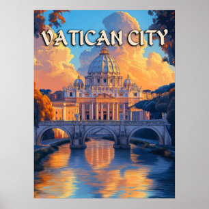 Vintage Vatican City Travel Poster