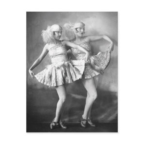 Vintage Vaudeville Dancers Retro Glam Postcard