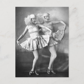 Vintage Vaudeville Dancers Retro Glam Postcard