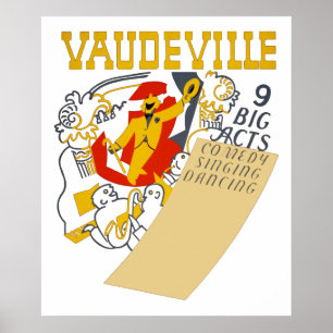 Vintage Vaudeville Show Poster Abstract Art