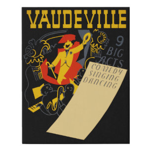 Vintage Vaudeville theater Show Abstract Art Faux Canvas Print