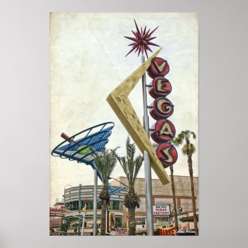 Vintage Vegas Neon Sign Poster