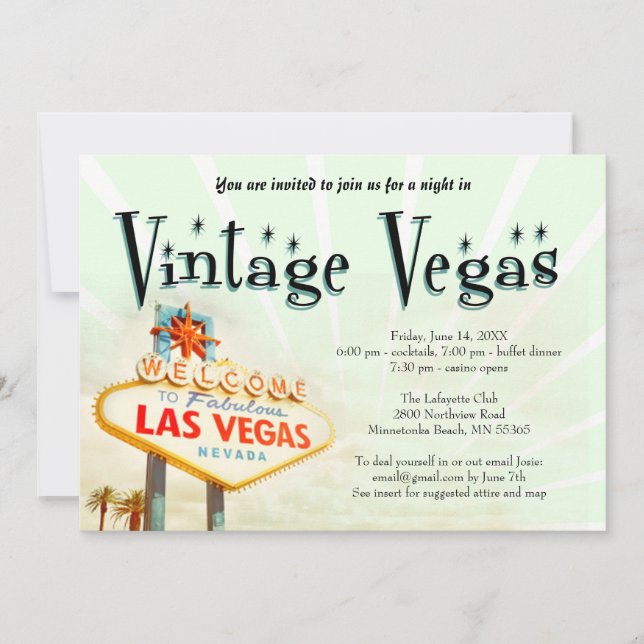 Vintage Vegas Party Invitation (Front)