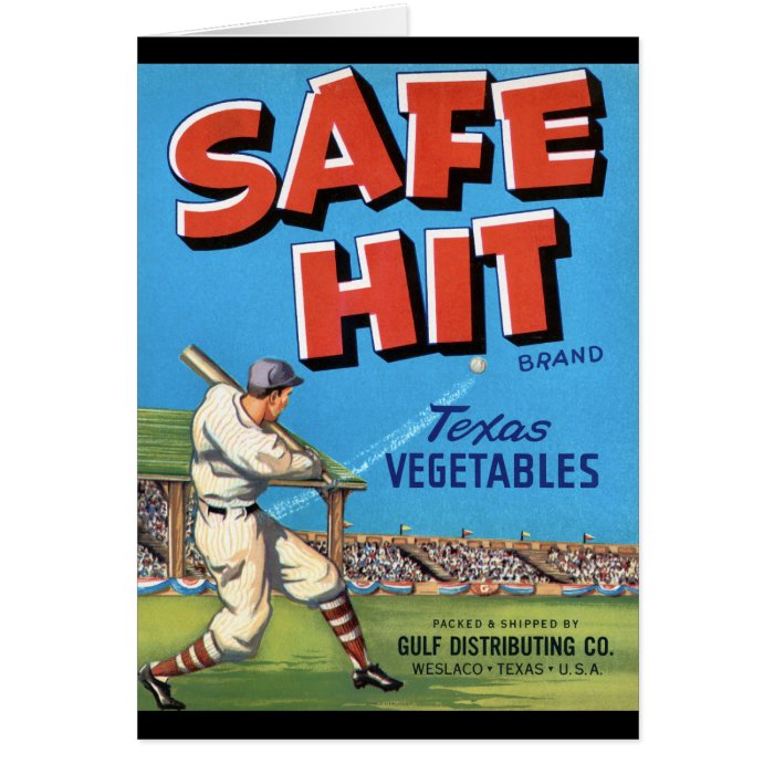 Vintage Vegetable Advertisement Safe Hit Card
