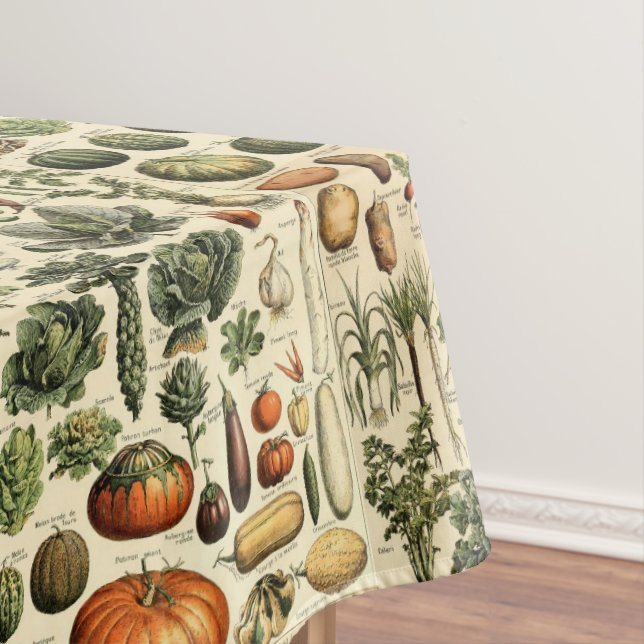 Vintage Vegetable Art by Adolphe Millot Pattern Tablecloth (In Situ)