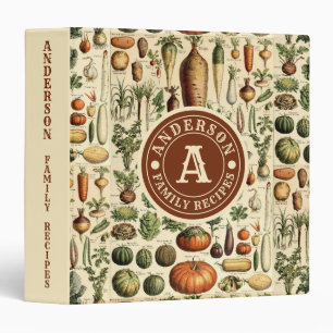 Vintage Vegetable Art by Adolphe Millot Recipe 3 Ring Binder