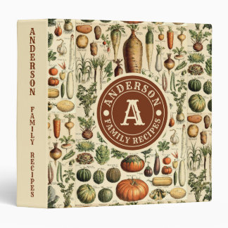 Vintage Vegetable Art by Adolphe Millot Recipe 3 Ring Binder