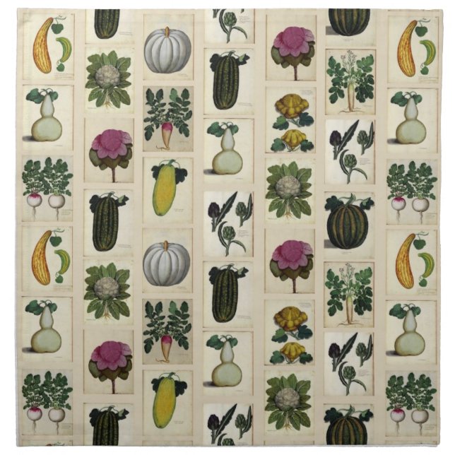 Vintage Vegetable Botanical Prints napkins (Front)