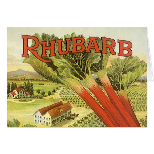 Vintage Vegetable Can Label Art, Rhubarb Farm