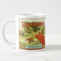 Vintage Vegetable Can Label Art, Rhubarb Farm