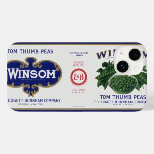 Vintage Vegetable Can Label Art Winsom Peas Case_Mate iPhone 14 Case