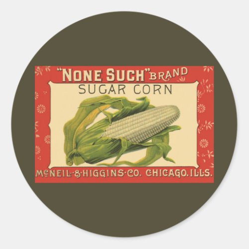 Vintage Vegetable Label Art None Such Sugar Corn