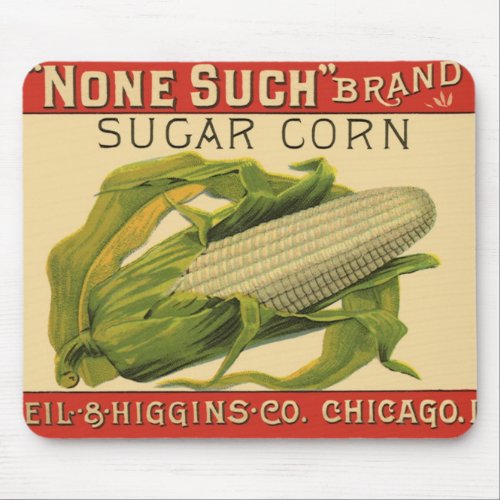 Vintage Vegetable Label Art None Such Sugar Corn Mouse Pad