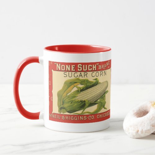 Vintage Vegetable Label Art None Such Sugar Corn Mug