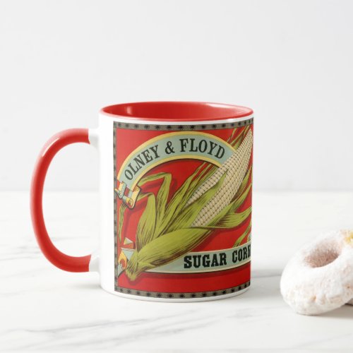 Vintage Vegetable Label Olney  Floyd Sugar Corn Mug