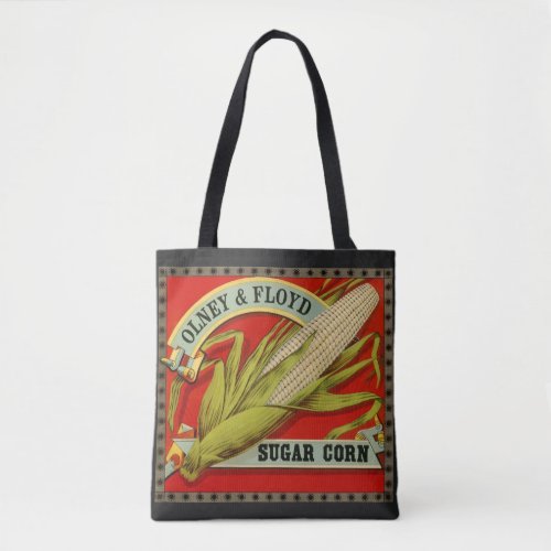 Vintage Vegetable Label Olney  Floyd Sugar Corn Tote Bag