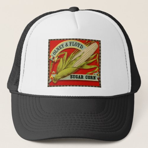 Vintage Vegetable Label Olney  Floyd Sugar Corn Trucker Hat