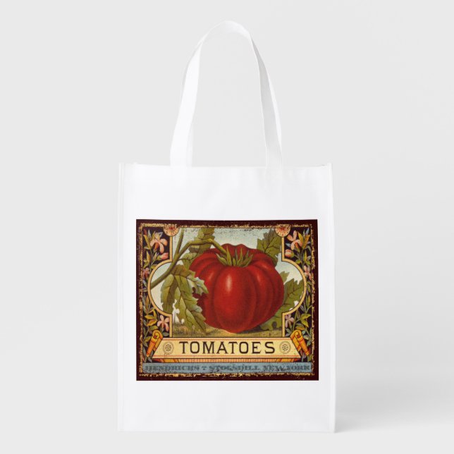 Vintage Vegetable Label, Tomato, grocery bag (Front)