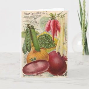 Vintage Vegetable Seed Ad, Card