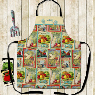 Vintage Vegetable Seed Catalog Apron