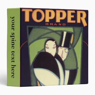Vintage Vegetable Topper Label, Art Deco Romance 3 Ring Binder