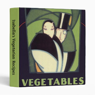 Vintage Vegetable Topper Label, Art Deco Romance Binder