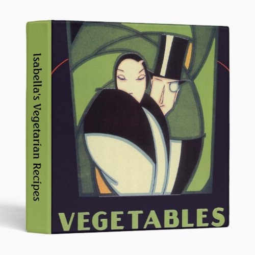 Vintage Vegetable Topper Label Art Deco Romance Binder