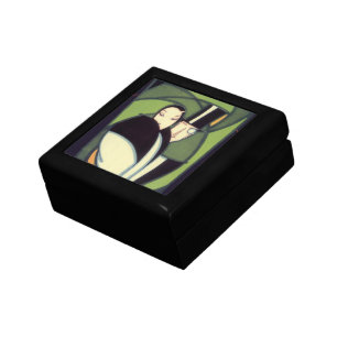 Vintage Vegetable Topper Label, Art Deco Romance Keepsake Box