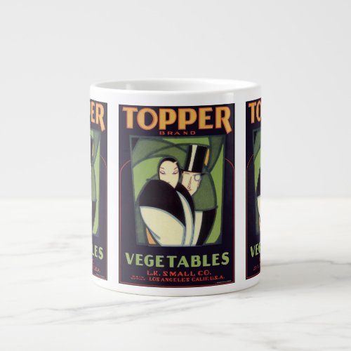 Vintage Vegetable Topper Label, Art Deco Romance