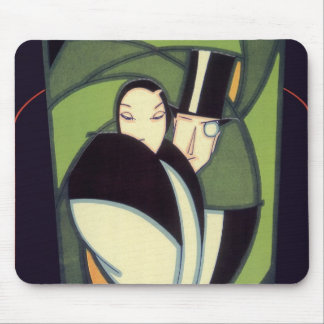 Vintage Vegetable Topper Label, Art Deco Romance Mouse Pad