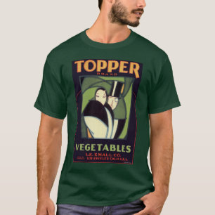 Vintage Vegetable Topper Label, Art Deco Romance T-Shirt