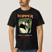 Vintage Vegetable Topper Label, Art Deco Romance
