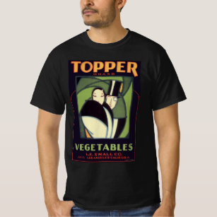 Vintage Vegetable Topper Label, Art Deco Romance T-Shirt