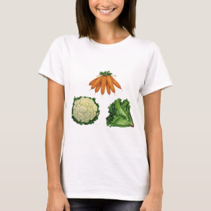 Vintage Vegetables; Carrots, Cauliflower, Lettuce T-Shirt