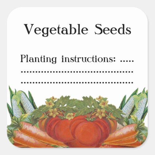 Vintage Vegetables Custom Seed or Canning Label