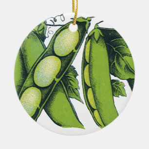 Vintage Vegetables; Lima Beans, Organic Farm Foods Ceramic Ornament