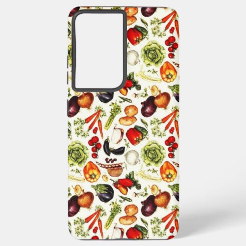 Vintage Vegetables Wallpaper Samsung Galaxy S21 Ultra Case