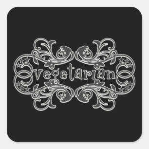 Vintage Vegetarian Square Sticker