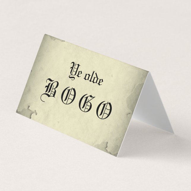 Vintage Vellum BOGO Loyalty Folded Card (Front)