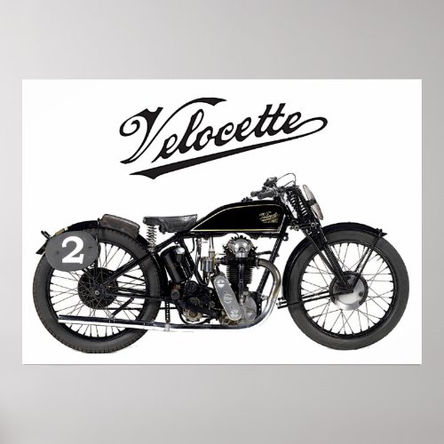 Vintage Velocette Motor Cycle  England Poster